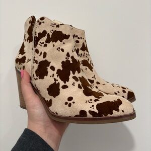 Cow Print Ankle Boots